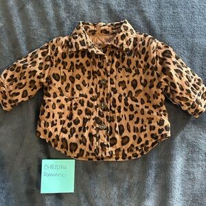 GAP Kids Brown Leopard Button Down Shirt